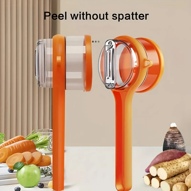 Versatile Manual Peeler with Storage Box - Perfect for Apples and Vegetables, Your Essential Portable Kitchen Tool!